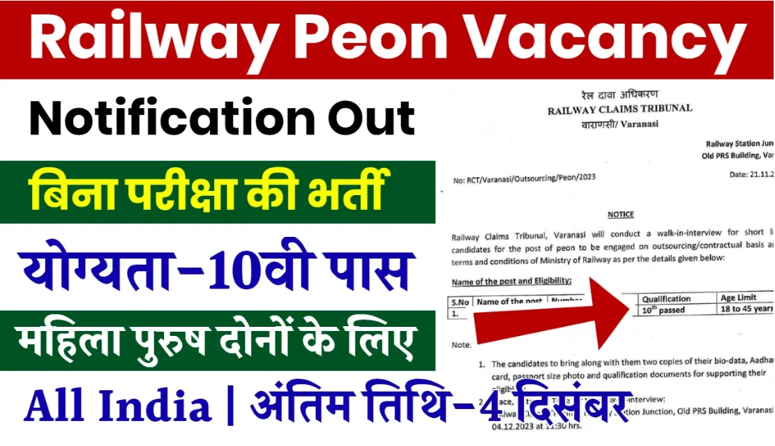 Railway Peon Vacancy