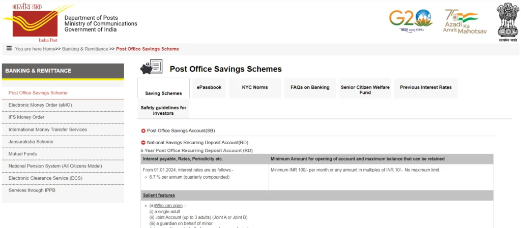 Post Office RD Scheme 2024